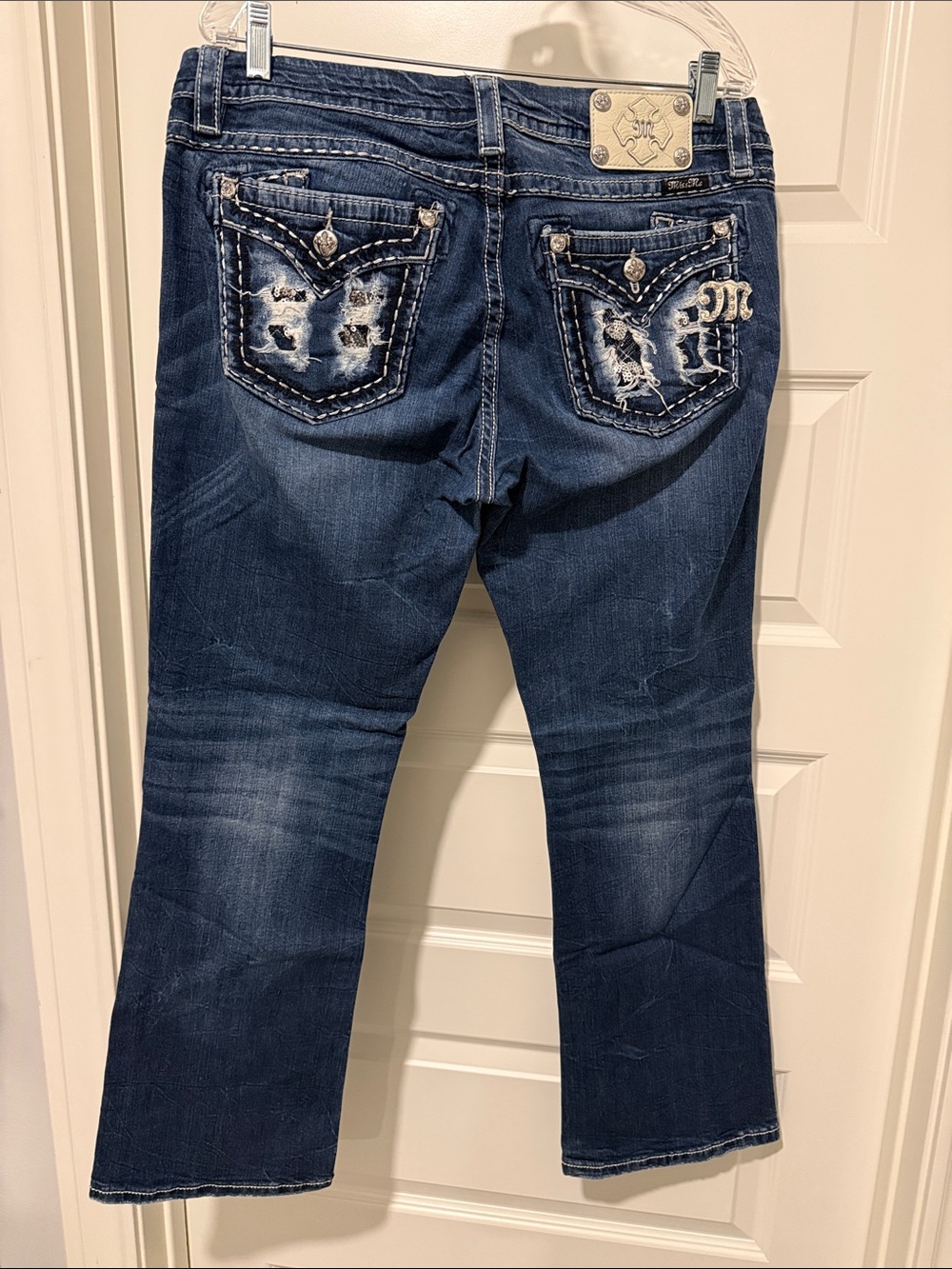 Miss Me Dark Blue Embellished Boot Cut Jeans